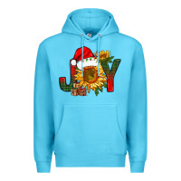 Ocean Blue joy christmas with sunflower bbs Premium Hoodie - BundleAndBundleShop