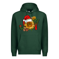 Sports Green joy christmas with sunflower bbs Premium Hoodie - BundleAndBundleShop