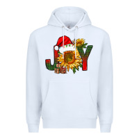 White joy christmas with sunflower bbs Premium Hoodie - BundleAndBundleShop