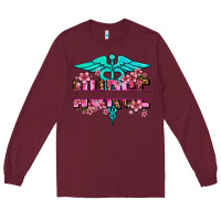 Burgundy floral nurse preview Long Sleeve Tee - AdoDesignShop