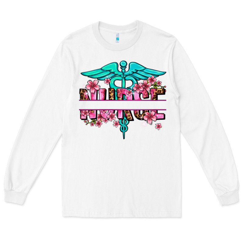 Floral Nurse Preview Long Sleeve Tee by AdoDesignShop | Teevron