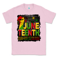 Bubblegum Pink juneteenth fist free ish since 1865 with background Classic Tee - HRA Design Shop