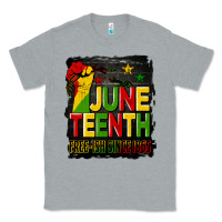 Heather Grey juneteenth fist free ish since 1865 with background Classic Tee - HRA Design Shop