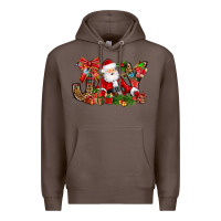Coffee joy christmas with santa bbs Premium Hoodie - BundleAndBundleShop