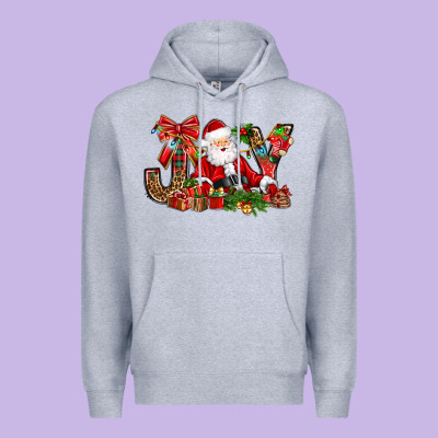 Joy Christmas With Santa Bbs Premium Hoodie Designed By Bundleandbundleshop