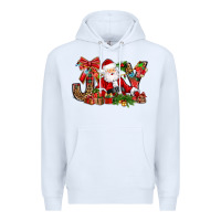 White joy christmas with santa bbs Premium Hoodie - BundleAndBundleShop