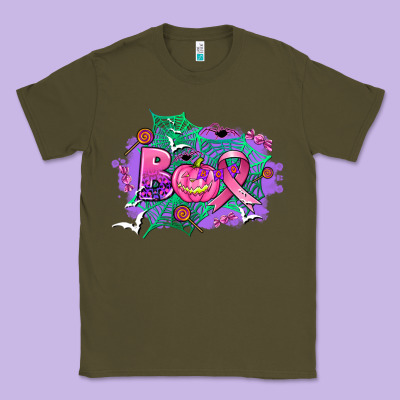Halloween Boo With Cancer Ribbon Classic Tee Designed By Adodesignshop