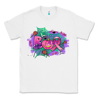 White halloween boo with cancer ribbon Classic Tee - AdoDesignShop