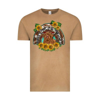 Vintage Camel scottish calf sunflowers rainbow Vintage Tee - BarkalooDesign