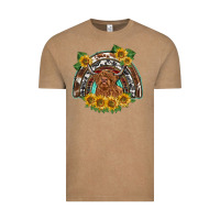 Scottish Calf Sunflowers Rainbow Vintage Tee | Teevron
