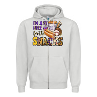 Dove Grey i'm just here for the snacks baseball purple and g Zipper Hoodie - Jasminsmagicworld