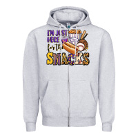 Heather Grey i'm just here for the snacks baseball purple and g Zipper Hoodie - Jasminsmagicworld