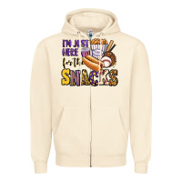 Sandshell i'm just here for the snacks baseball purple and g Zipper Hoodie - Jasminsmagicworld