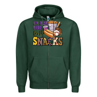 Sports Green i'm just here for the snacks baseball purple and g Zipper Hoodie - Jasminsmagicworld