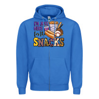 True Royal i'm just here for the snacks baseball purple and g Zipper Hoodie - Jasminsmagicworld
