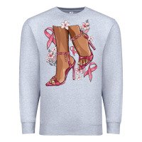 Heather Grey cancer high heels Premium Sweatshirt - MaliasSmallBusiness