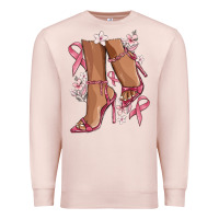 Pale Pink cancer high heels Premium Sweatshirt - MaliasSmallBusiness