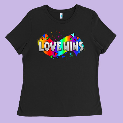 Love Wins Pride Lgbtq Ladies Tee Designed By Adodesignshop