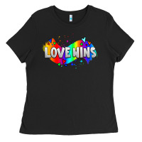 Black love wins pride lgbtq Ladies Tee - AdoDesignShop