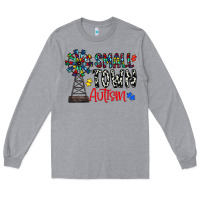 Heather Grey small town autism Long Sleeve Tee - CowhideDigitalArt