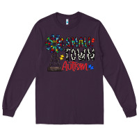Plum small town autism Long Sleeve Tee - CowhideDigitalArt