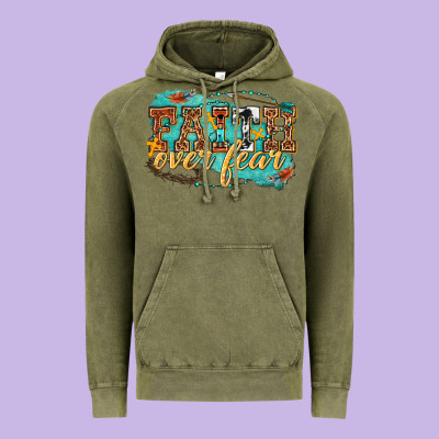 Faith Over Fear Vintage Hoodie Designed By Texasbilliewilder