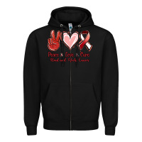 Black peace love cure head and neck cancer Zipper Hoodie - Jasminsmagicworld