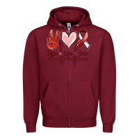 Burgundy peace love cure head and neck cancer Zipper Hoodie - Jasminsmagicworld