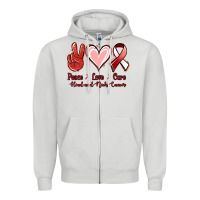 Dove Grey peace love cure head and neck cancer Zipper Hoodie - Jasminsmagicworld