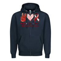 Navy peace love cure head and neck cancer Zipper Hoodie - Jasminsmagicworld