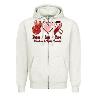 Oatmeal Heather peace love cure head and neck cancer Zipper Hoodie - Jasminsmagicworld