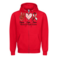Red peace love cure head and neck cancer Zipper Hoodie - Jasminsmagicworld
