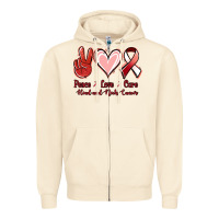 Sandshell peace love cure head and neck cancer Zipper Hoodie - Jasminsmagicworld