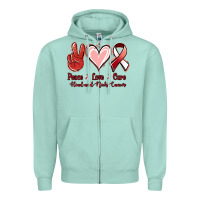 Seafoam peace love cure head and neck cancer Zipper Hoodie - Jasminsmagicworld