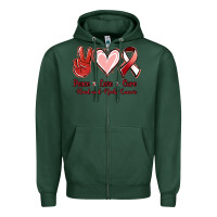 Sports Green peace love cure head and neck cancer Zipper Hoodie - Jasminsmagicworld