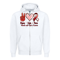 White peace love cure head and neck cancer Zipper Hoodie - Jasminsmagicworld