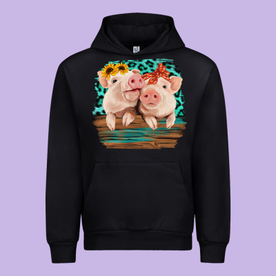 Cute Couple Pigs Urban Hoodie Designed By Bettercallsaul