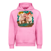 Fuchsia Pink Cute Couple Pigs Urban Hoodie - Bettercallsaul