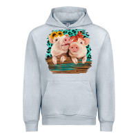 Heather Grey Cute Couple Pigs Urban Hoodie - Bettercallsaul