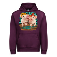 Mauve Wine Cute Couple Pigs Urban Hoodie - Bettercallsaul