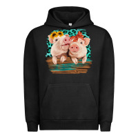 Pigment Black Cute Couple Pigs Urban Hoodie - Bettercallsaul