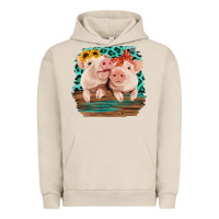 Pigment French Oak Cute Couple Pigs Urban Hoodie - Bettercallsaul