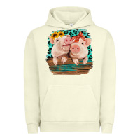 Pigment Pistachio Cute Couple Pigs Urban Hoodie - Bettercallsaul