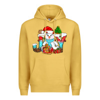 Antique Gold joy christmas with snowman bbs Premium Hoodie - BundleAndBundleShop