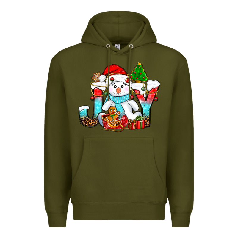 Joy Christmas With Snowman Bbs Premium Hoodie by BundleAndBundleShop | Teevron