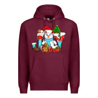 Burgundy joy christmas with snowman bbs Premium Hoodie - BundleAndBundleShop