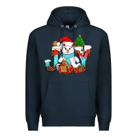 Navy joy christmas with snowman bbs Premium Hoodie - BundleAndBundleShop