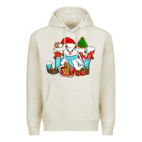 Oatmeal Heather joy christmas with snowman bbs Premium Hoodie - BundleAndBundleShop