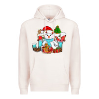 Pale Pink joy christmas with snowman bbs Premium Hoodie - BundleAndBundleShop