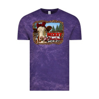 Cloud Purple merry christmas heifer cow with farm Vintage Tee - RanaPortraitStore
